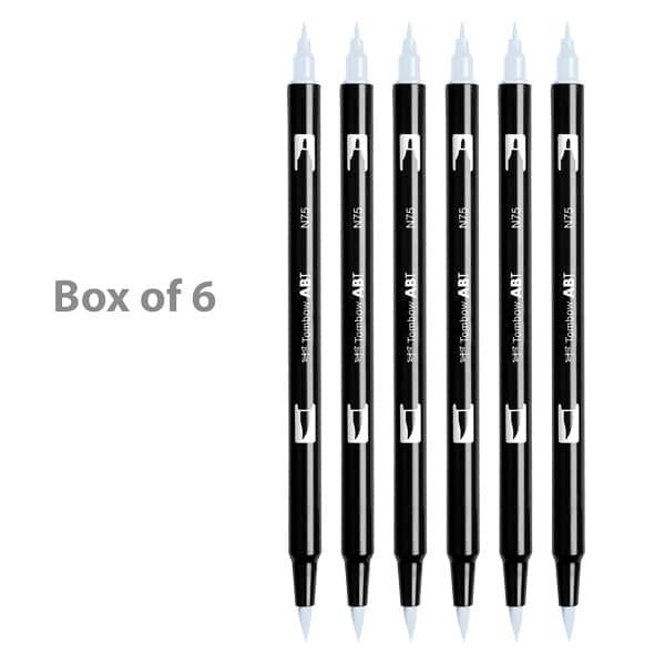 Tombow Dual Brush Pens Box of 6 Cool Grey 3