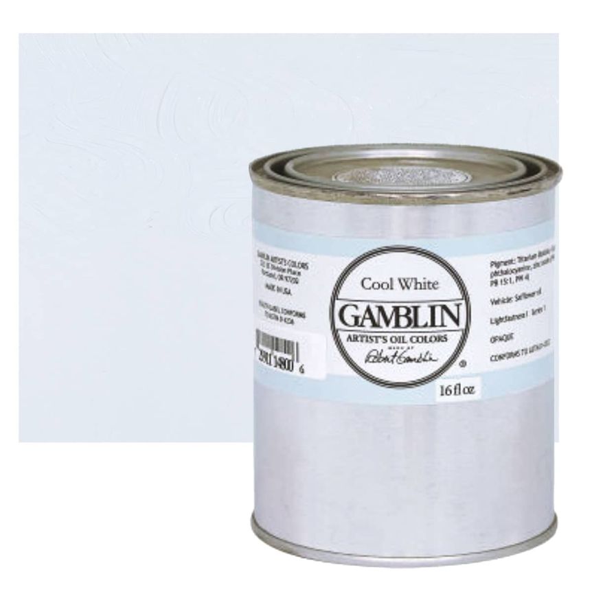 Gamblin Artists Oil - Cool White, 16oz Can