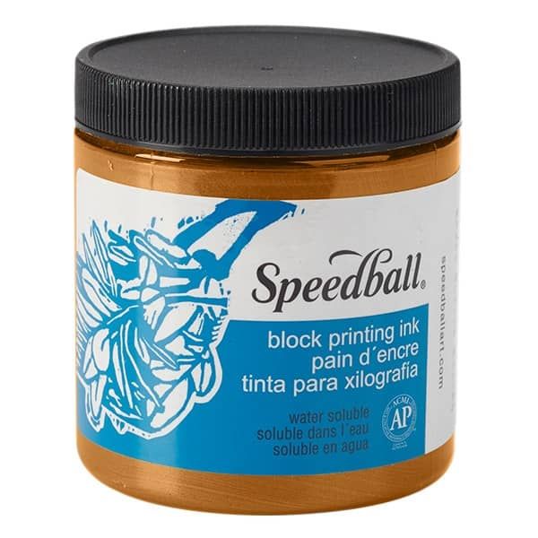 8oz Water Soluble Speedball Block Printing Copper Ink  