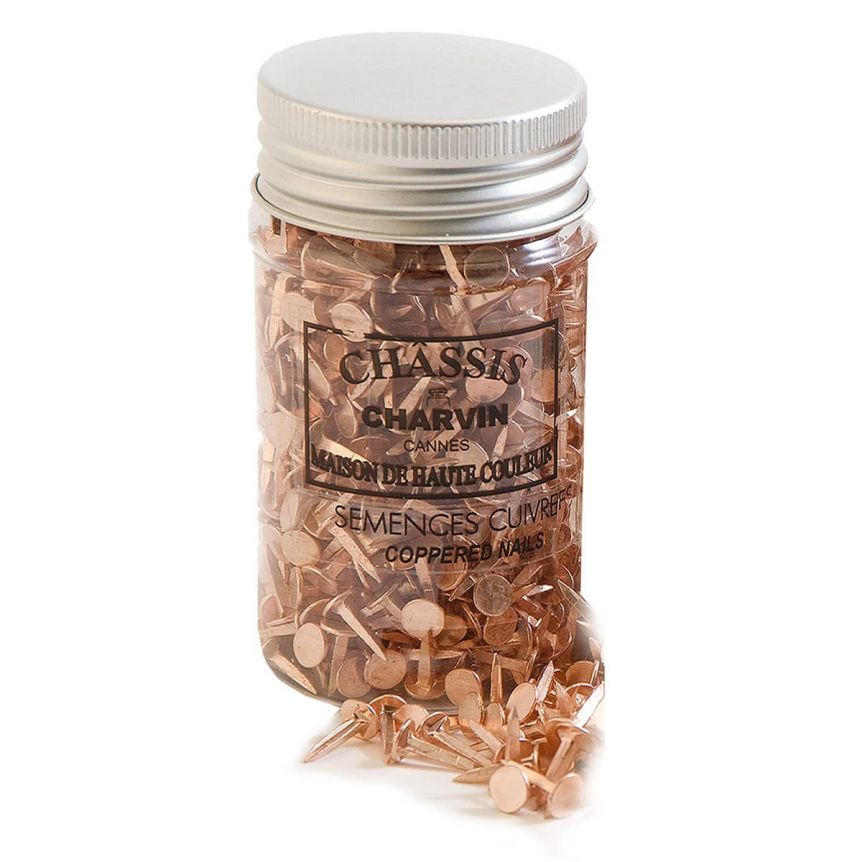 Charvin Copper Canvas Nails Length 7/16" & 11mm, 100ml Jar Jerry's