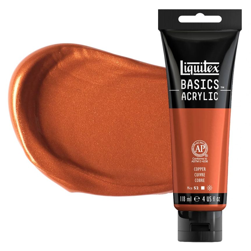 Liquitex Basics Acrylic Paint - Copper, 4oz Tube