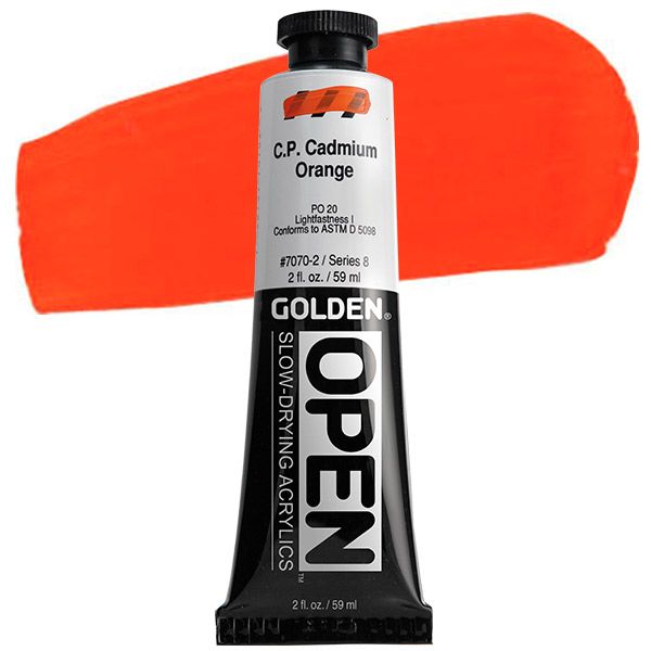 GOLDEN Open Acrylic Paints C.P. Cadmium Orange 2 oz