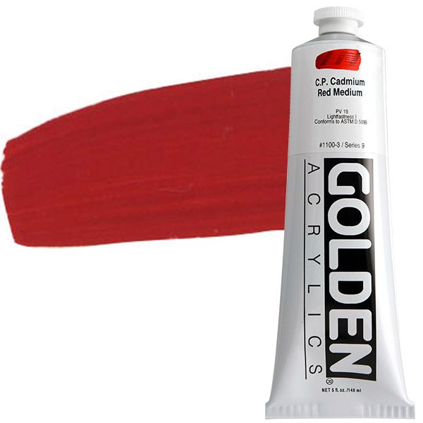 GOLDEN Heavy Body Acrylics - Cadmium Red Medium, 5oz Tube