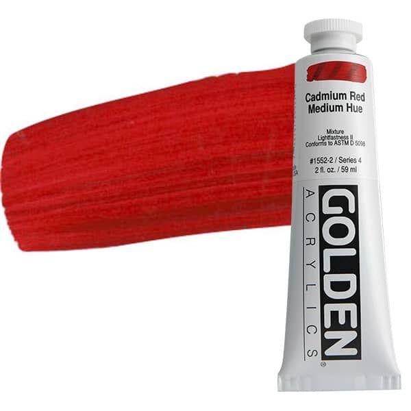GOLDEN Heavy Body Acrylics - Cadmium Red Medium Hue, 2oz Tube