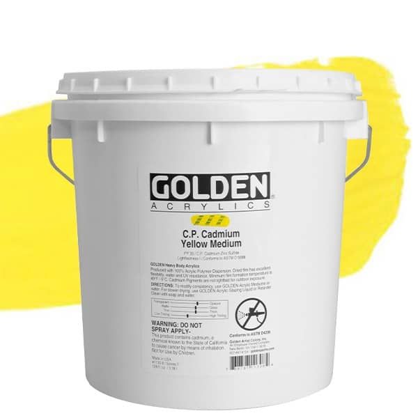 GOLDEN Heavy Body Acrylics - Cadmium Yellow Medium, Gallon