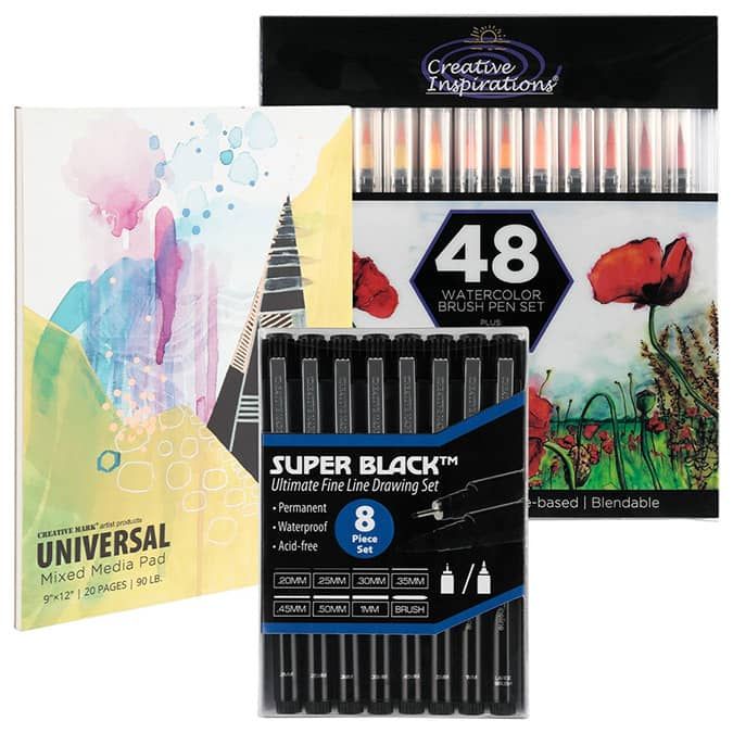 Gift Box : 48 Premium Watercolor Brush Pens, Highly Blendable, No Streaks,  Water Color Markers, Unbelievable Value, Water Brush Pen, for Beginner to