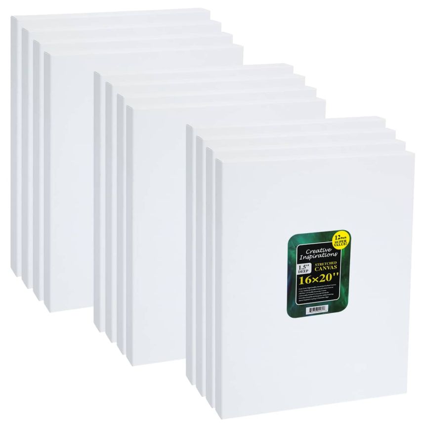 Creative Inspirations - 16"x20" Stretched Canvas 1-1/2" Deep - Value Pack of 12