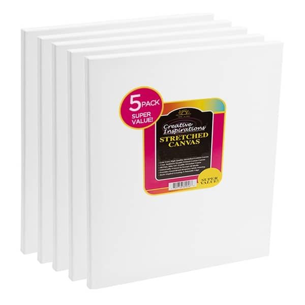 Creative Inspirations 4 x 4 Value Stretched Canvas, Pack of 5