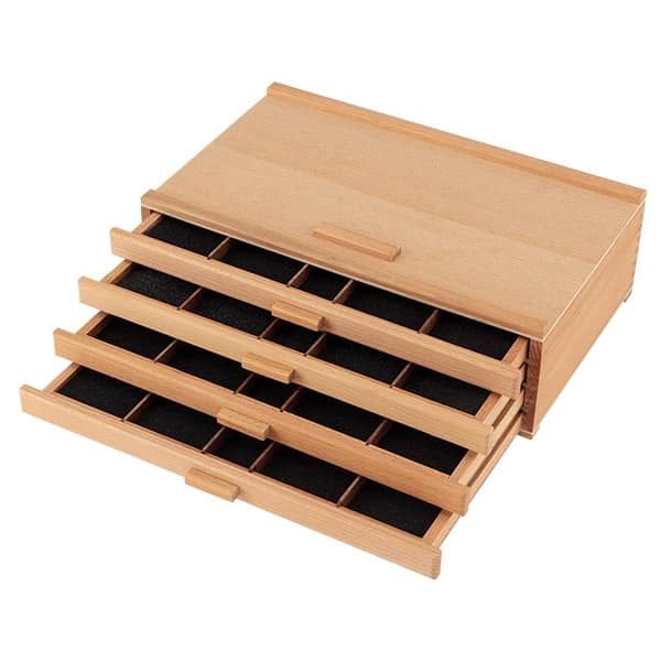 US Art Supply Artist Wood Pastel Pen Marker Storage Box with Drawer(s) (Large Tool Box)