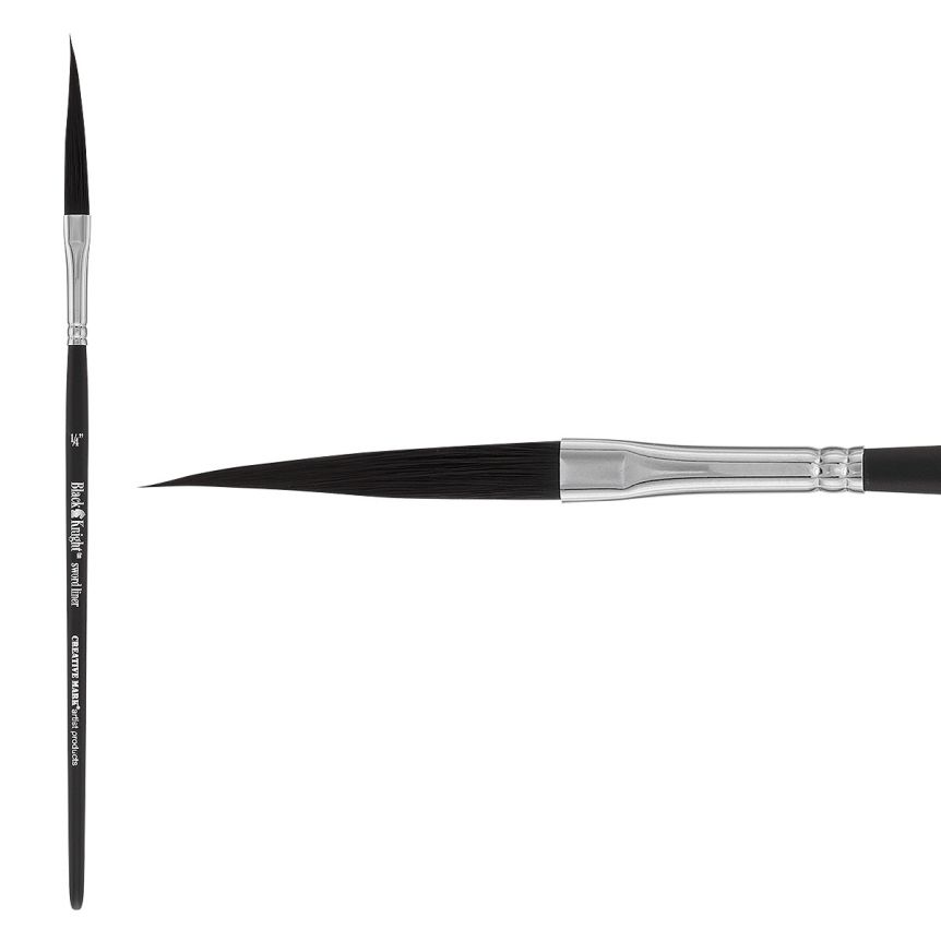 Black Knight Synthetic Brush Short Handle 1/4in Sword Liner