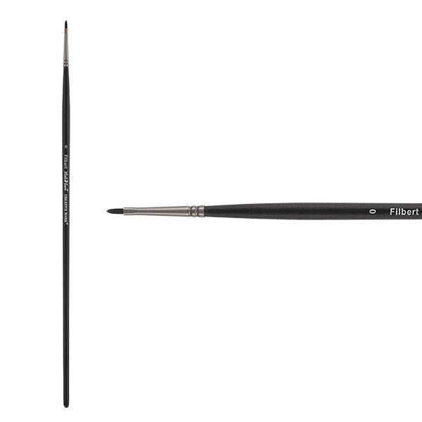 Black Swan Synthetic Red Sable Long Handle Brush-Oil & Acrylic Filbert #0