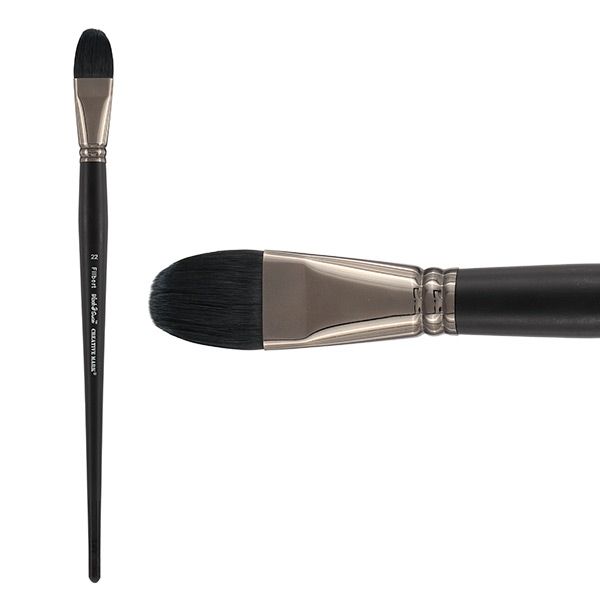 Black Swan Synthetic Red Sable Long Handle Brush-Oil & Acrylic Filbert #22