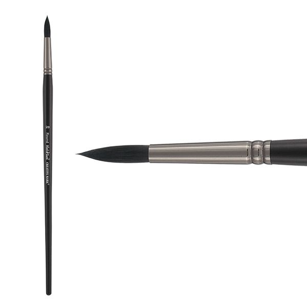 Black Swan Synthetic Red Sable Long Handle Brush-Oil & Acrylic Round #20