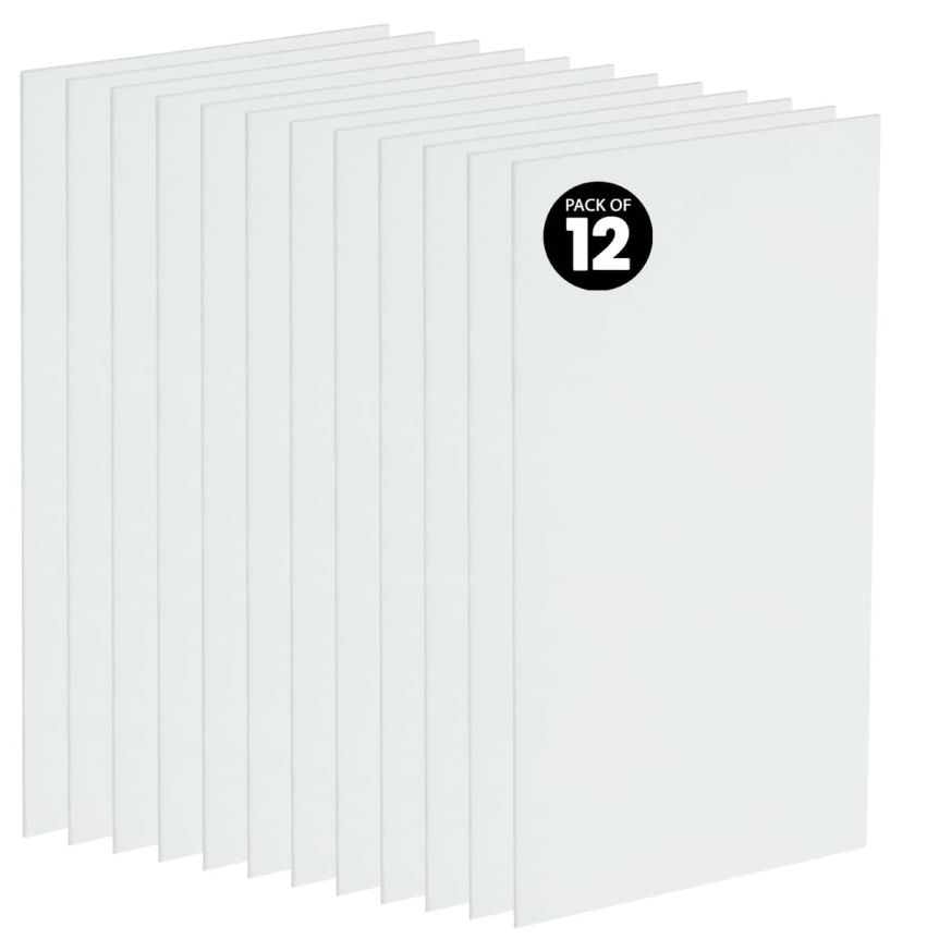 Creative Mark Artist 100% Cotton Canvas Panel, 12 Pack, 6" x 12"