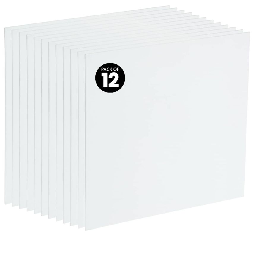 Creative Mark Artist 100% Cotton Canvas Panel, 12 Pack, 4" x 4"