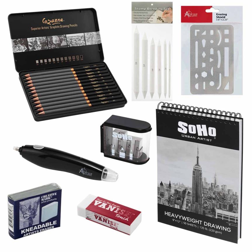 Creative Mark Cezanne Graphite Pencil Tin Set of 12 Super Bundle