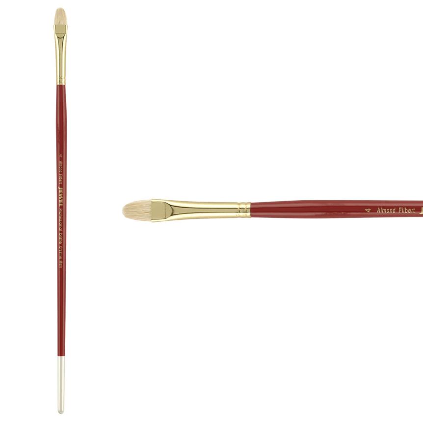 Jewel Bristle Almond Filbert Brush, size #4
