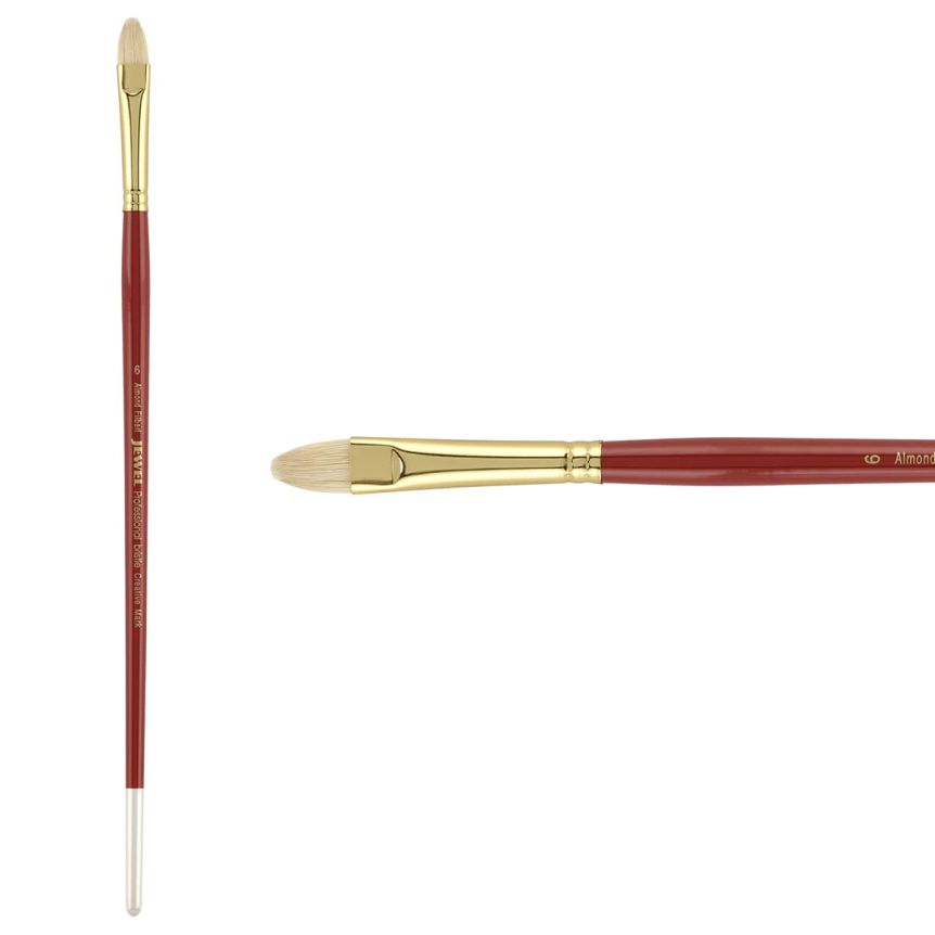 Jewel Bristle Almond Filbert Brush, size #6
