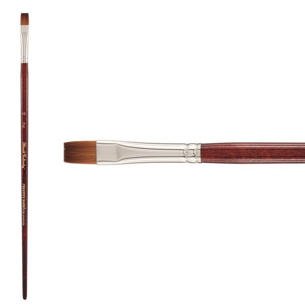 Mimik Kolinsky Synthetic Sable Long Handle Brush, Flat Size #10