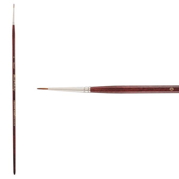 Mimik Kolinsky Synthetic Sable Long Handle Brush, Round Size #0