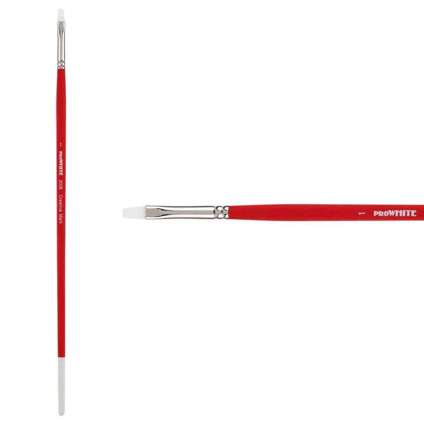 Creative Mark Pro White Soft Filament Hair Acrylic Brush Bright #1