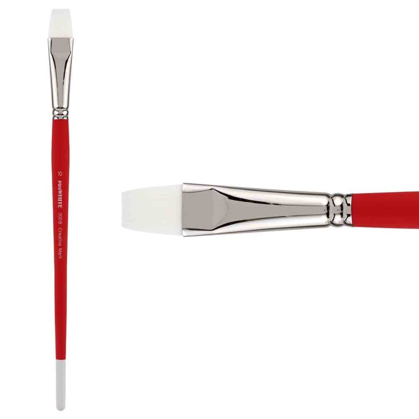 Creative Mark Pro White Soft Filament Hair Acrylic Brush Bright #10