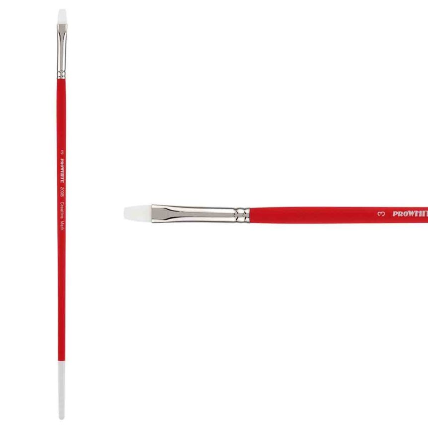 Creative Mark Pro White Soft Filament Hair Acrylic Brush Bright #3