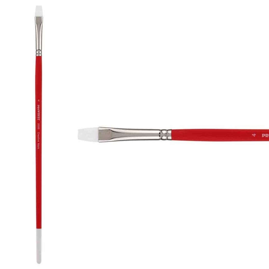 Creative Mark Pro White Soft Filament Hair Acrylic Brush Bright #4