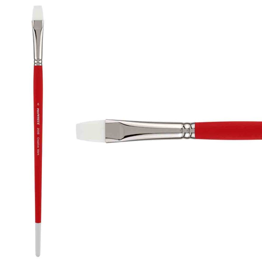 Creative Mark Pro White Soft Filament Hair Acrylic Brush Bright #8