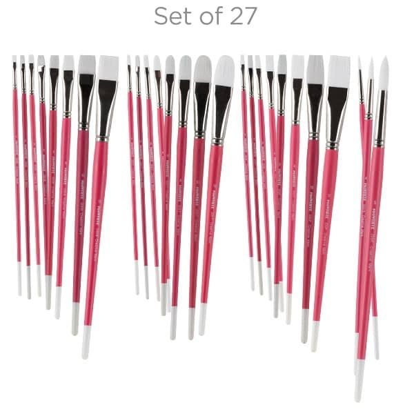 Pro White Complete Professional Acrylic Brush Set of 27