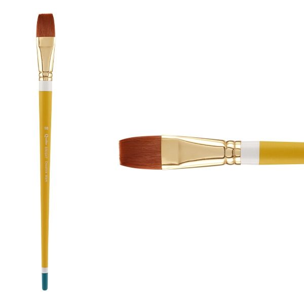 Creative Mark Qualita Golden Taklon Long Handle Brush Bright #10