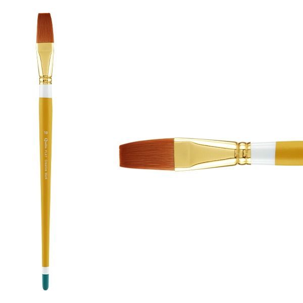 Creative Mark Qualita Golden Taklon Long Handle Brush Flat #10
