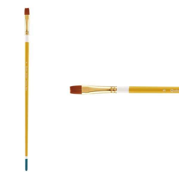 Creative Mark Qualita Golden Taklon Long Handle Brush Bright #3