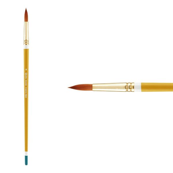 Creative Mark Qualita Golden Taklon Long Handle Brush Round #8