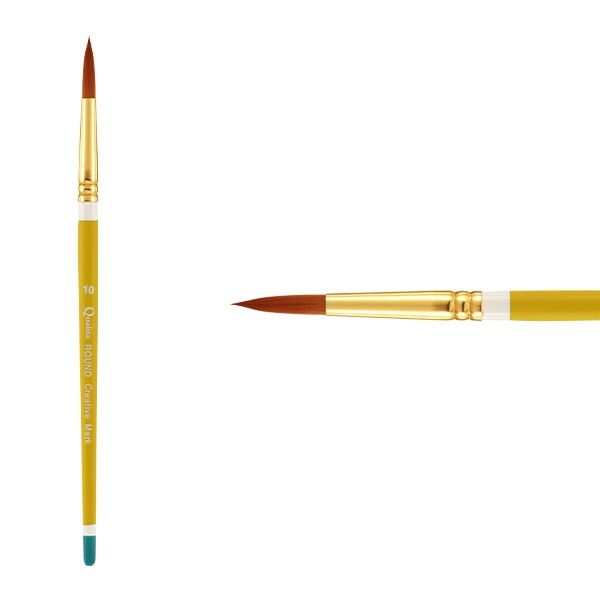 Creative Mark Qualita Golden Taklon Short Handle Brush Round #10