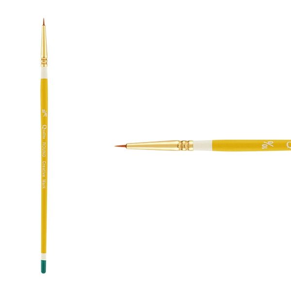 Creative Mark Qualita Golden Taklon Short Handle Brush Round #10x0