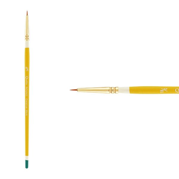 Creative Mark Qualita Golden Taklon Short Handle Brush Round #18x0