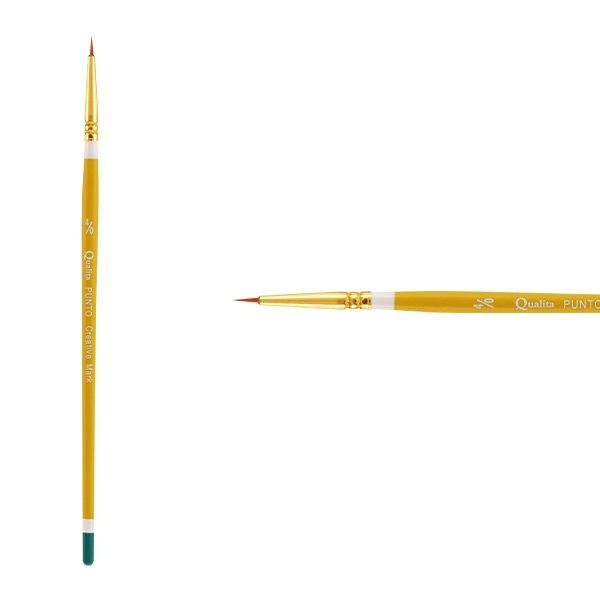 Creative Mark Qualita Golden Taklon Short Handle Brush Punto #4x0