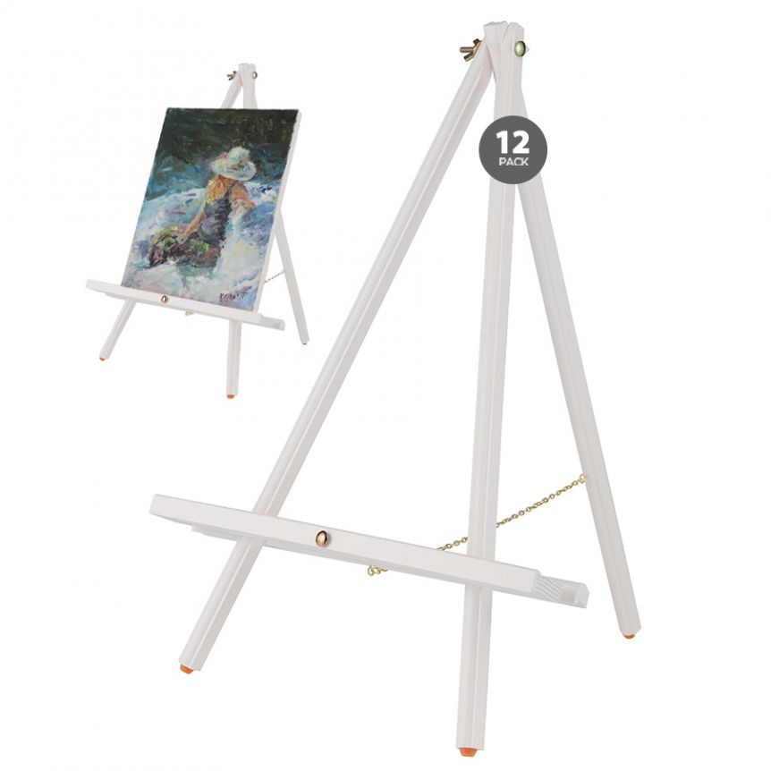 12 Pack Thrifty White Wood Tabletop Display Easels