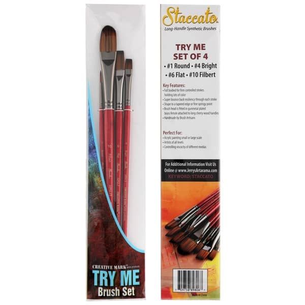 Staccato Try Me Brush, Set of 4 - Long Handle Brushes