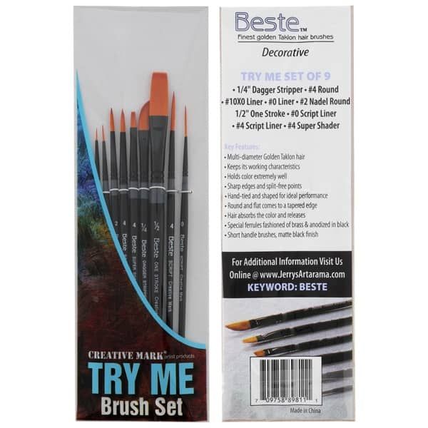 Creative Mark 9pc Try Me Set Of Beste Brushes For Decorating