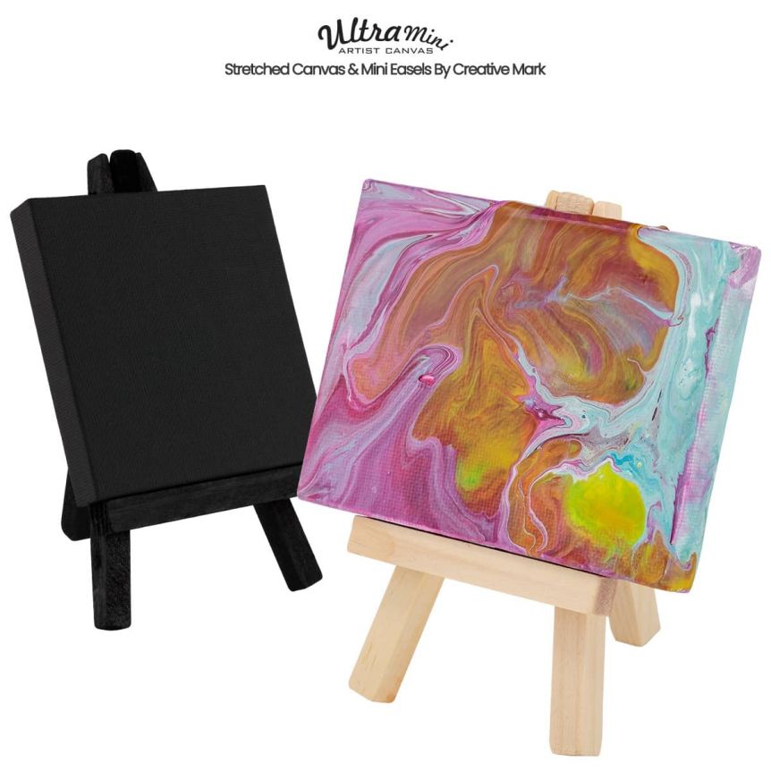 Ultra Mini Stretched Canvas & Mini Easel 2 Packs, Boxes of 15, 20, 40 & 50