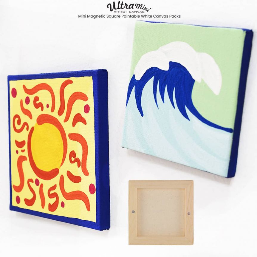 Mini Magnetic Canvas Square Paintable Packs