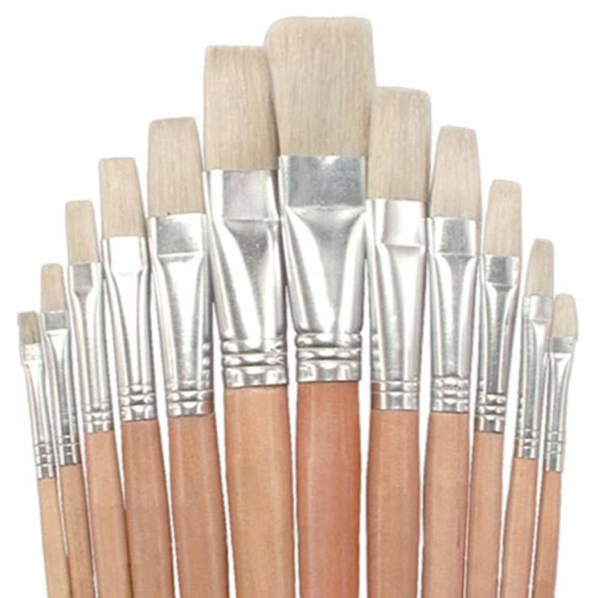Creative Mark Value-Line Hog Bristle Brush Set of 12 Flats