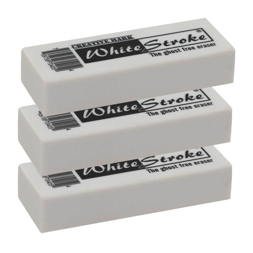 Creative Mark White Stroke Eraser, Ghost Free 3 Pack