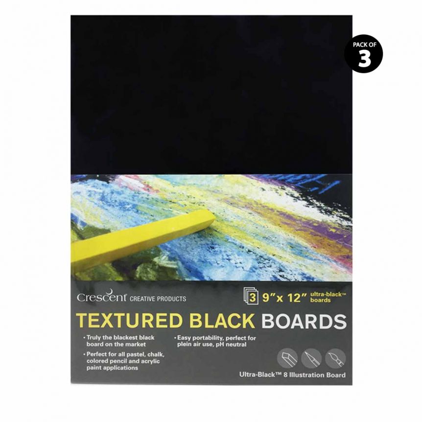 Crescent 8 Textured Black Mounting Board 9"x12" (Pack of 3) Jerry's
