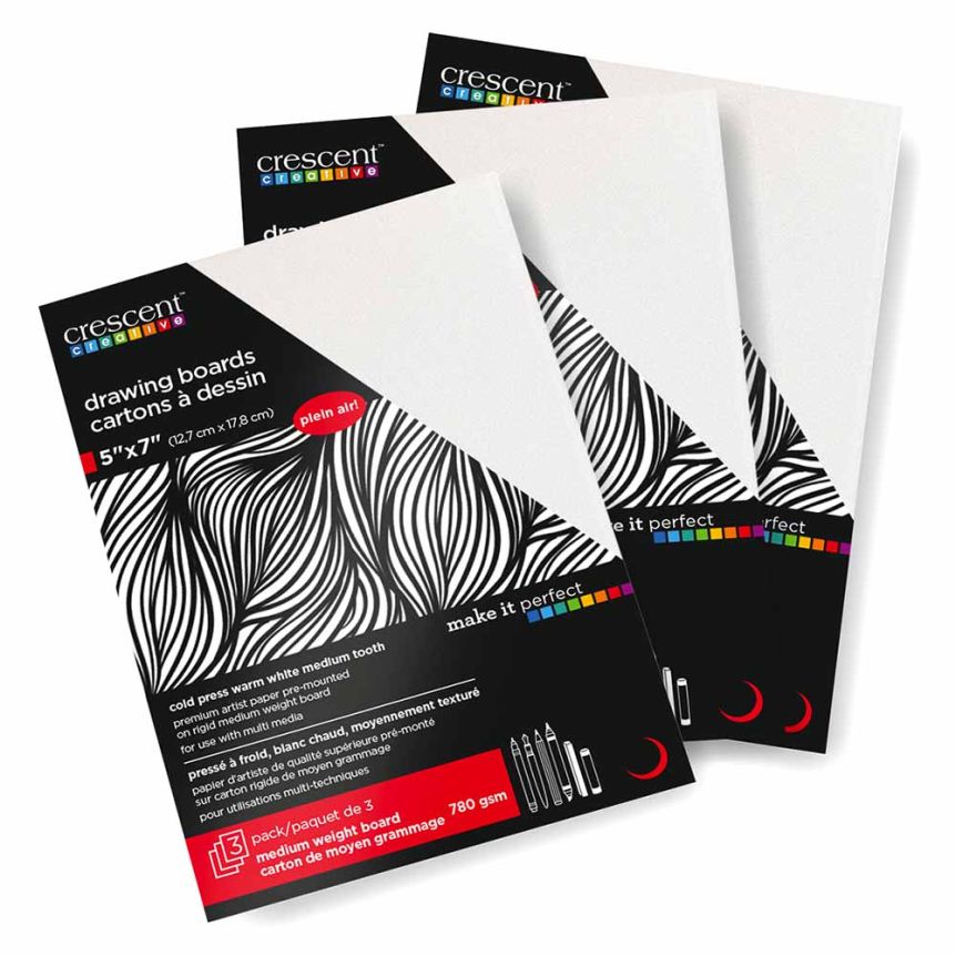 Crescent #99 Drawing Art Board - Cold Press 5"x7" (3-Pack)
