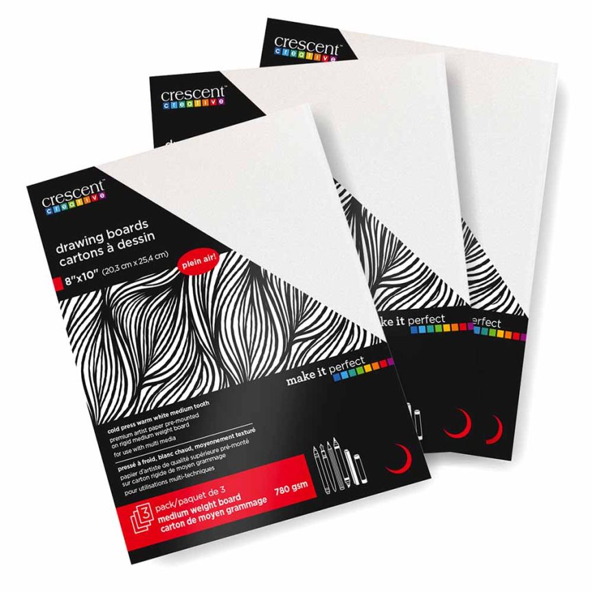 Crescent #99 Drawing Art Board - Cold Press 8"x10" (3-Pack)