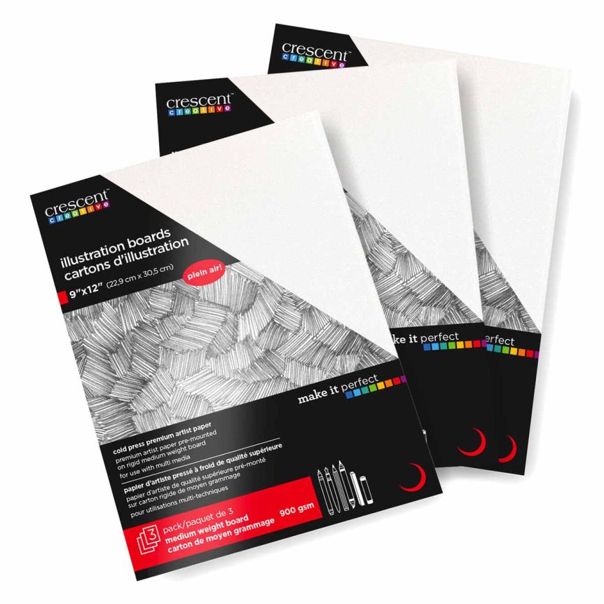 Crescent #300 Illustration Board Cold Press 9"x12" (3-Pack)