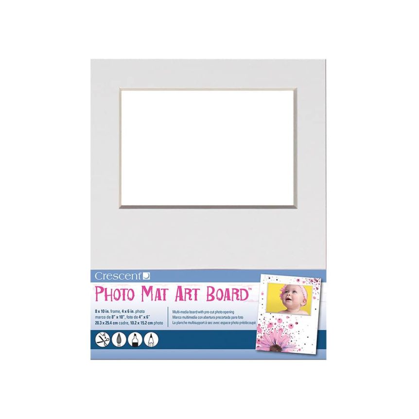 Crescent Photo Mat Art Board 8x10" White Jerry's Artarama